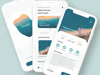 Travel Go - Mobile App blue design illustration mobile mobile app travel ui ui design uiux ux
