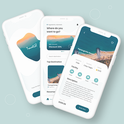 Travel Go - Mobile App blue design illustration mobile mobile app travel ui ui design uiux ux