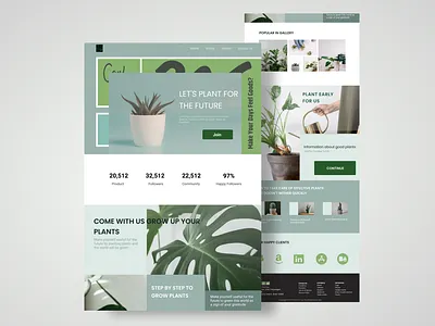 Landingpage : Plant animation application background blur color design graphic design green illustration life logo motion graphics plant plants smooth ui ux web