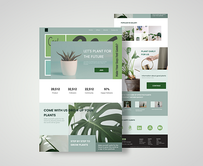 Landingpage : Plant animation application background blur color design graphic design green illustration life logo motion graphics plant plants smooth ui ux web