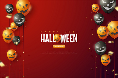 Halloween Balloon Red Background Illustration art background balloon celebrate character design element event graphic halloween helloween illustration party poster scary sprinkle style template vector walpaper
