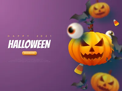 Halloween Pumpkin Blue Background Illustration art background candy celebrate celebration character design element graphic halloween helloween horrible horror illustration pumpkin purple scary template vector walpaper