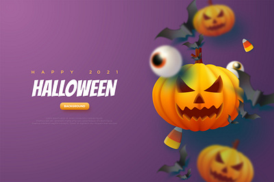 Halloween Pumpkin Blue Background Illustration art background candy celebrate celebration character design element graphic halloween helloween horrible horror illustration pumpkin purple scary template vector walpaper
