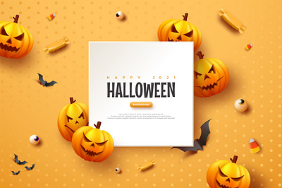 Halloween Pumpkin Orange Background Illustration art background candy celebration character element event eye helloween illustration note orange paper party poster pumpkin scary template vector walpaper