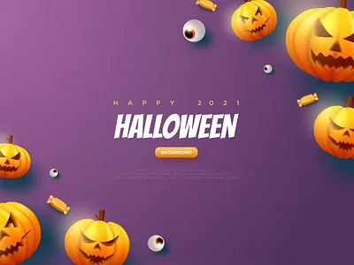 Halloween Pumpkin Blue Background Illustration art background candy celebrate celebration character design element event eye graphic helloween illustration party poster pumpkin purple template vector walpapaer