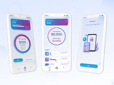 Finance Tracking App app designers branding design bright colors clean interface color pops design illustration pastel colors ui design ui designers uiux ux design ux designers