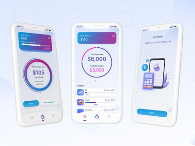 Finance Tracking App app designers branding design bright colors clean interface color pops design illustration pastel colors ui design ui designers uiux ux design ux designers