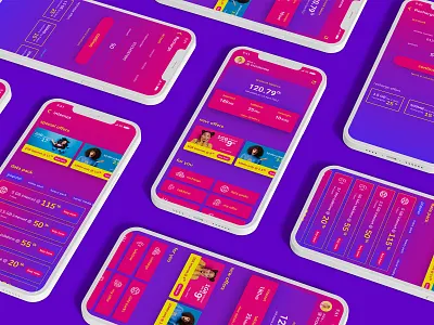 Telecom Selfcare App UI adobe xd amirgrafix amirislam app design clean ui minimal ui modern app telecom app ui ui design uiux