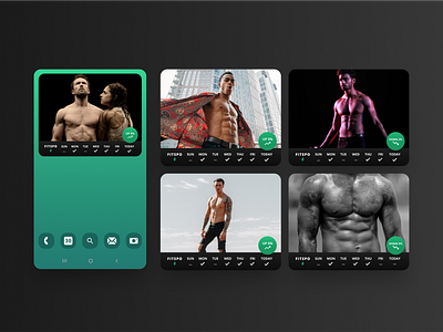 Fitspo training mobile widget app fitness motivation ui ux dark mode