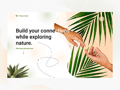 Naturemeet - Build connections while exploring nature connect dashboard ui design glassmorphism illustration nature plant ui ux