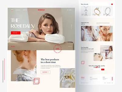 Jewelry Shop Landing page best design clean design e commarce fashion jewelry landing page minimal popular shot product shop store studio ui uiux ux web web design website website design