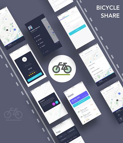 Bicycle Sharing App adobe xd app design design figma mobile