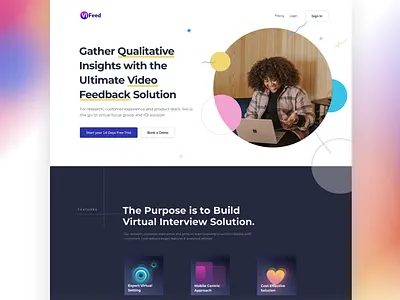 ViFeed- Landingpage exploration concept design illustration interview landingpage ui design ux design website