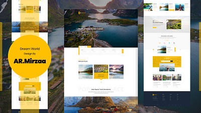 Dream travel website design template ar mirzaa design design classices dream travel ds mirzaa graphic design travel website design templete