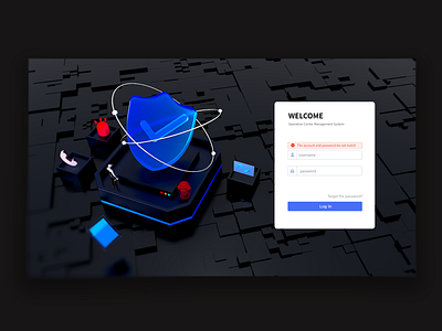 Login page app c4d illustration login simple technology ui