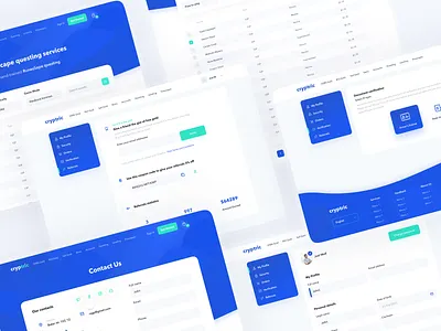 Cryptric – Cryptocurrency platform blockchain clean contact us crypto crypto wallet cryptocurrency dashboard design system ethereum kit minimal my profile pages platform table tabs trade ui ui elements ux