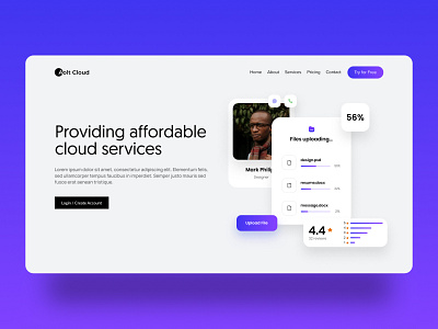 Cloud Services Website Design cloud landingpage minimal modern professional uiux uxui webdesign webdesigning website websitedesign