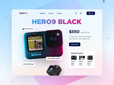 CamPro UI Design app design behance camera camera ui clean design design minimal minimal design ui ui design 2022 ui design trends uidesign uiux ux ux research uxdesign uxui webapp webapplication webdesign