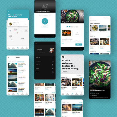 Bread crumb adobe xd app design mobile