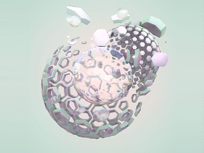 BreakOut 3d bubble c4d exploration muted organic pastel surface