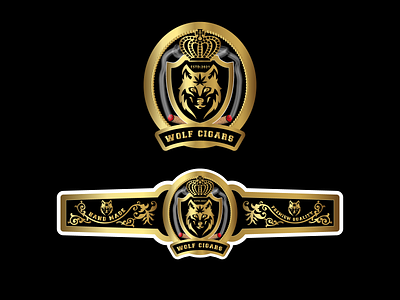 Wolf Cigar logo and label Design branding cannabis packaging cigar band cigar band design cigar bran design cigar brands cigar label cigar logo graphic design label design logo marijuana labe packaging label design smoke label weed logo