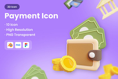 3D Payment Icons 3d 3d animation 3d art 3d illustration bank banking blender card coin credit credit card ecommerce icon illustration money page payment ui vector wallet