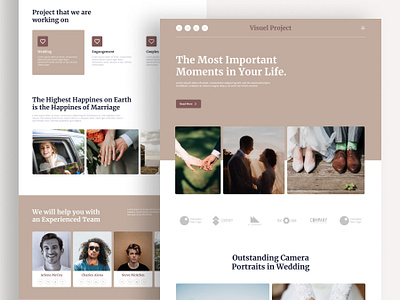 Visuel Project Photography Website gallery homepage landing landing page photo photographer photography portfolio proffesional ui design uiux web design website wedding