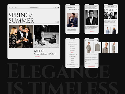 GIORGIO ARMANI e-commerce new concept armani branding clean ui design e commerce fasion interactive website interface mobile new shop store trend ui uiux ux web concept web design website