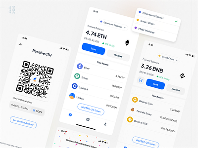 Cash Tech - Multi Blockchain Wallet App📱 bitcoin bitcoin wallet blockchain crypto cryptocurrencies design dribbble eth ethereum indonesia indonesian mobile app mobile app design ui ux wallet wallet ui