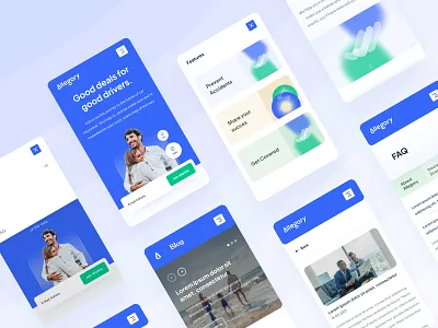 Allegory Insurance - Mobile Website animation application branding design gif illustration logo mobile ui ux