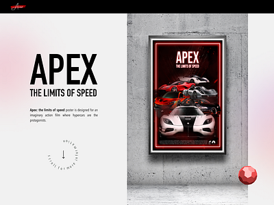 APEX - Movie Poster 2d advertising bugatti car dark design ferrari graphic design graphicdesign hypercar koenigsegg mclaren movie pagani porsche portfolio poster poster design red visual design