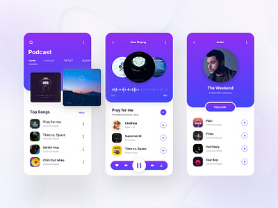 Music Player app artist branding design designer digitalart dribbble feedback flat love minimal mobiledesign mobileuidesign musicplayerapp new podcastapp share shot ui ux webdesign