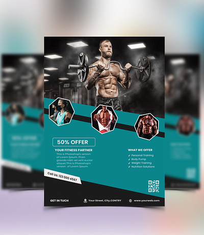 Gym Flyer business card business flyer corporate creative gym gym flyer illustration logo logo design modern design