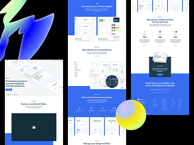 Blank Wireframe kit 🔵 application blank craftwork design illustration landing prototyping ui vector web website wireframe