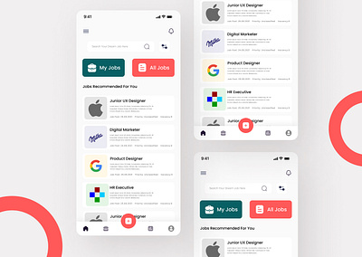 Jobs Search and Jobs Apply Mobile app UI Design app design application ui design branding graphic design jobs app ui jobs apply app jobs kit jobs search mobile app ui mobile app ui design ui ui kit