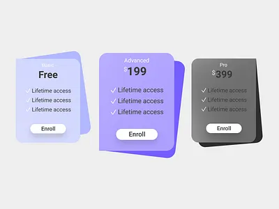 Pricing Cards 3d cards daily 100 challenge design gradients plan card plans price pricing cards uidaily web ui