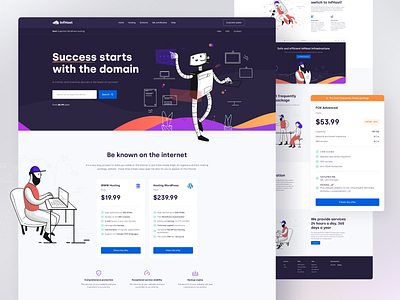InfHost - web hosting provider card clean design domain hosting illustration minimal provider simple ui webshosting