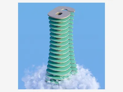 6 3d abstract building cloud design digitalart graphic design houdini illustration letter redshift3d sky