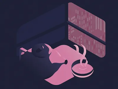 Isometric tea room animation dark graphic design illustration isometric motion graphics room tea vector window