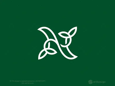 Natural Letter N Logo (for Sale) branding design graphic design icon illustration leaf logo letter n logo logodesign logoforsale logotype morden n n logo natural logo premade logo ready made logo symbol unused logo vector