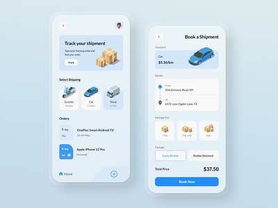 EasyPost Shipping App | By Bacancy 3d ui app design bacnacy ui design book shipment courier design luggage mobile app design parcel shipment shipment app shipment booking and tracking shipping shipping app track shipment tracking package transport ui ui design uiux