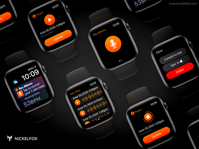 Concept Recording Application - Smartwatch App 1 min adobe xd apple apple watch application clean clocks concept ios iwatch iwatch desgn minimal mockup notes os recording smartwatch ux designer watch