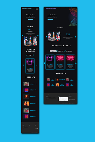 Business Website UI acrylic advertisement black branding dark dark design figma india led light uiuiux