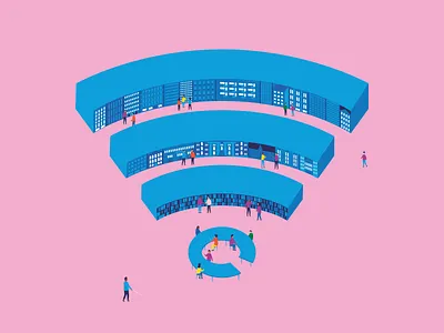 Sharing knowledge city design illustration infographic information knowladge library sharing wifi