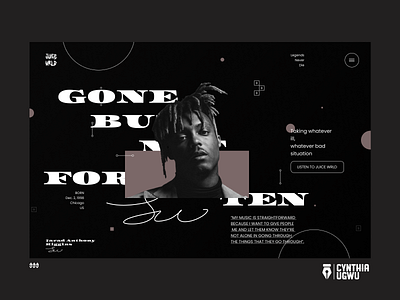 Juice Wrld appdesign figma juicewrld legend music rip uiuxdesign webdesign website