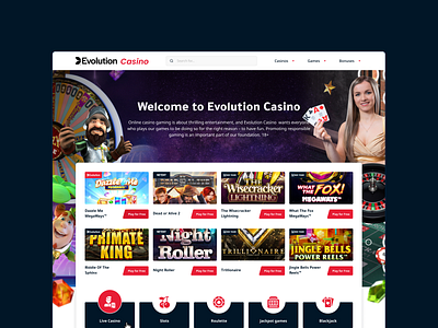 Casino Evolution branding casino casino game design gambling game design online games slots ui ux uxdesign web