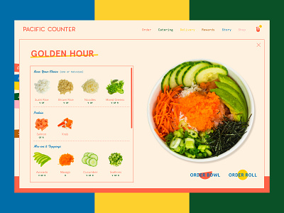 Pacific Counter Online Menu color food landing menu ui web website