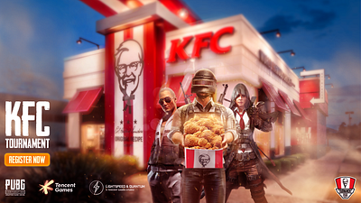 KFC Tournament - PUBG Mobile (Free PSD) cover design manipulation poster social media