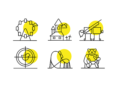 LUNA PARK desi design graphic design icons illustration monoline ui ux vector