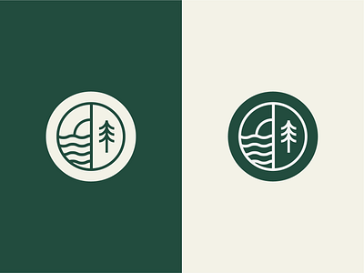 Outdoors Badge branding icon illustration line badge outdoors tree badge